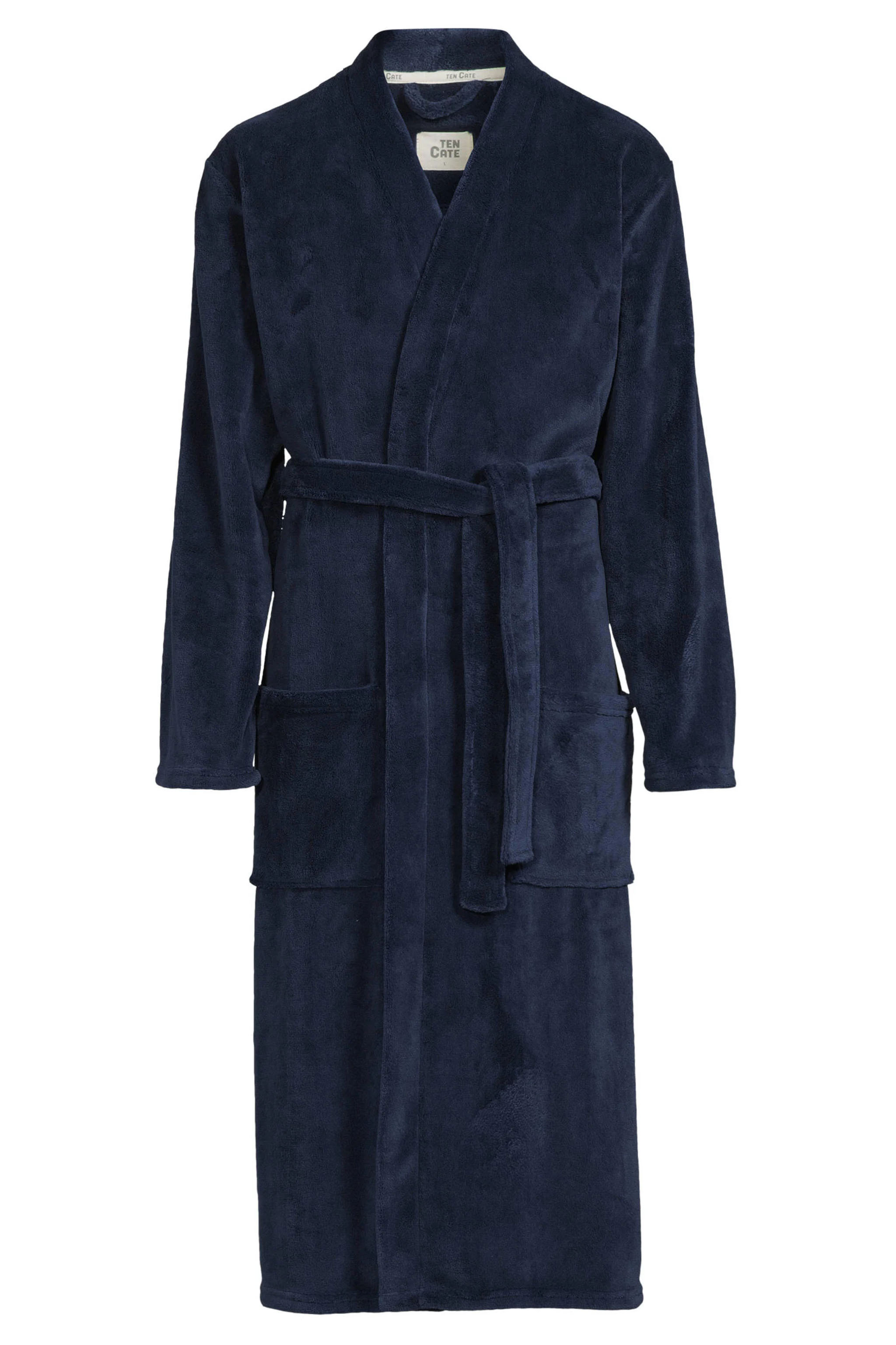 Ten Cate badjas Fleece met kimono kraag blauw